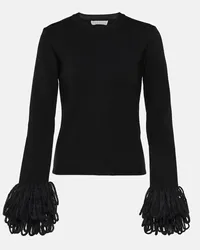 J.W.Anderson Pullover in misto lana con frange Nero