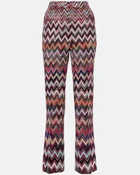 Missoni Pantaloni flared in lamé a zig-zag Multicolore