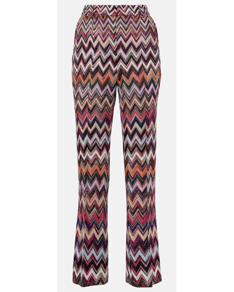 Missoni Pantaloni flared in lamÃ© a zig-zag Multicolore