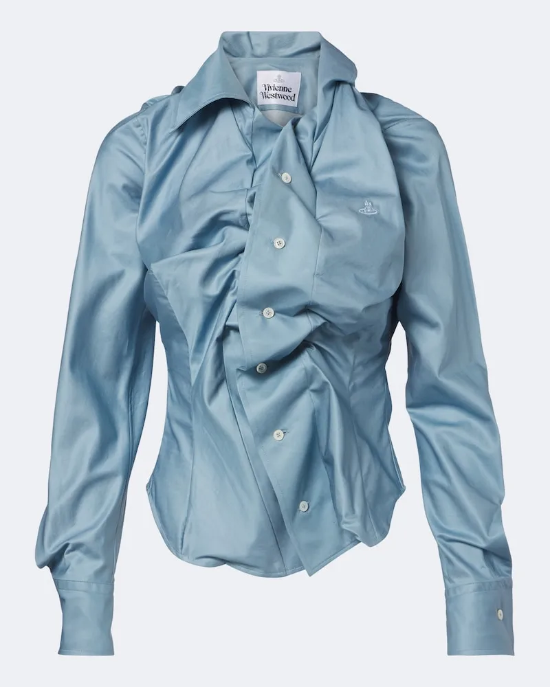 Vivienne Westwood Camicia in popeline di cotone Blu