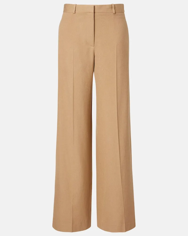 The Row Pantaloni a gamba larga Dender in seta Beige