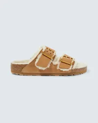 Birkenstock Sandali Arizona in pelle e shearling Marrone