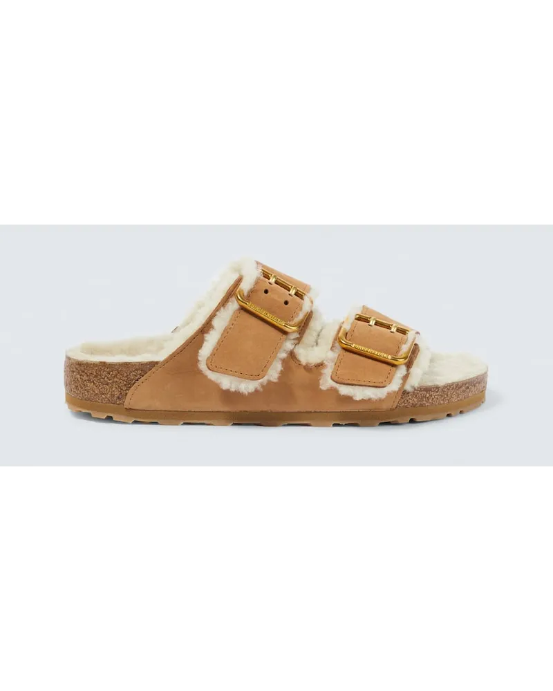 Birkenstock Sandali Arizona in pelle e shearling Marrone