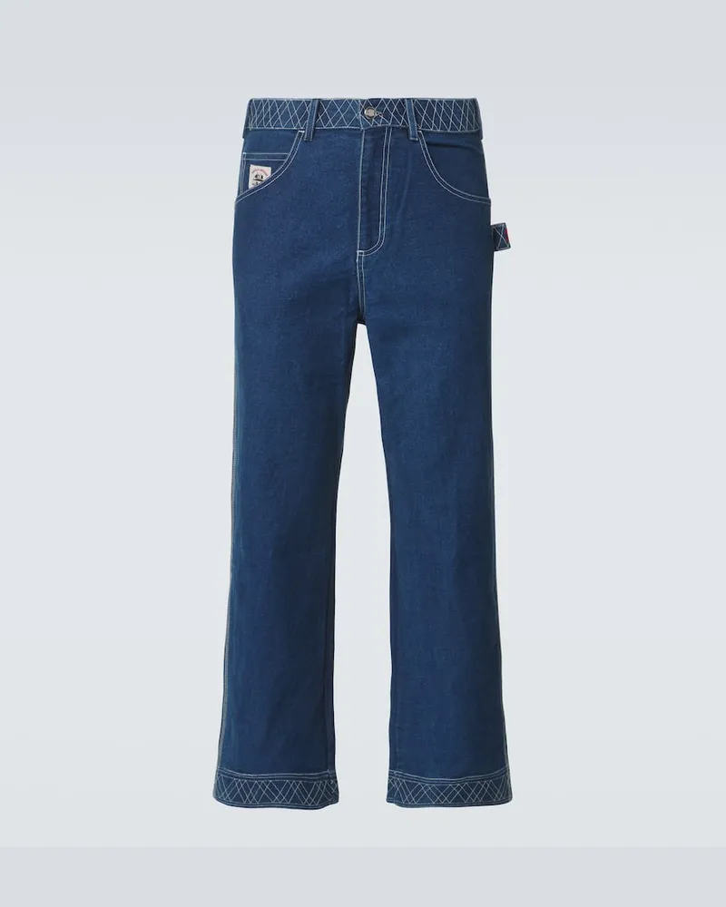 BODE Jeans a gamba larga Knolly Brook con ricamo Blu