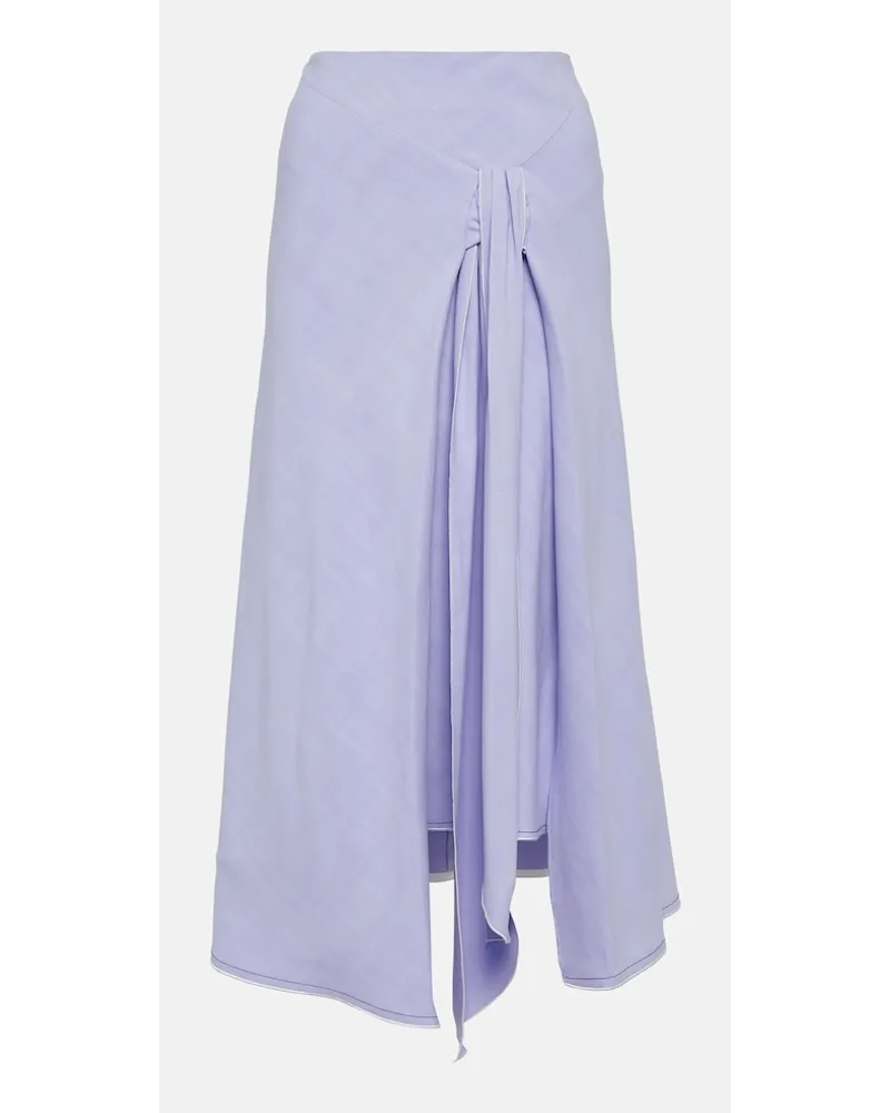 Victoria Beckham Gonna lunga asimmetrica tie-dye Viola