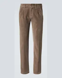 Kiton Pantaloni tapered in velluto a coste Marrone