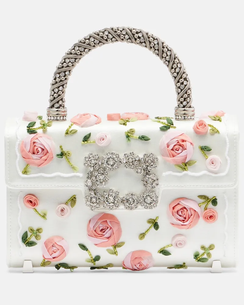 Roger Vivier Borsa a mano Jewel Efflorescence Mini Bianco
