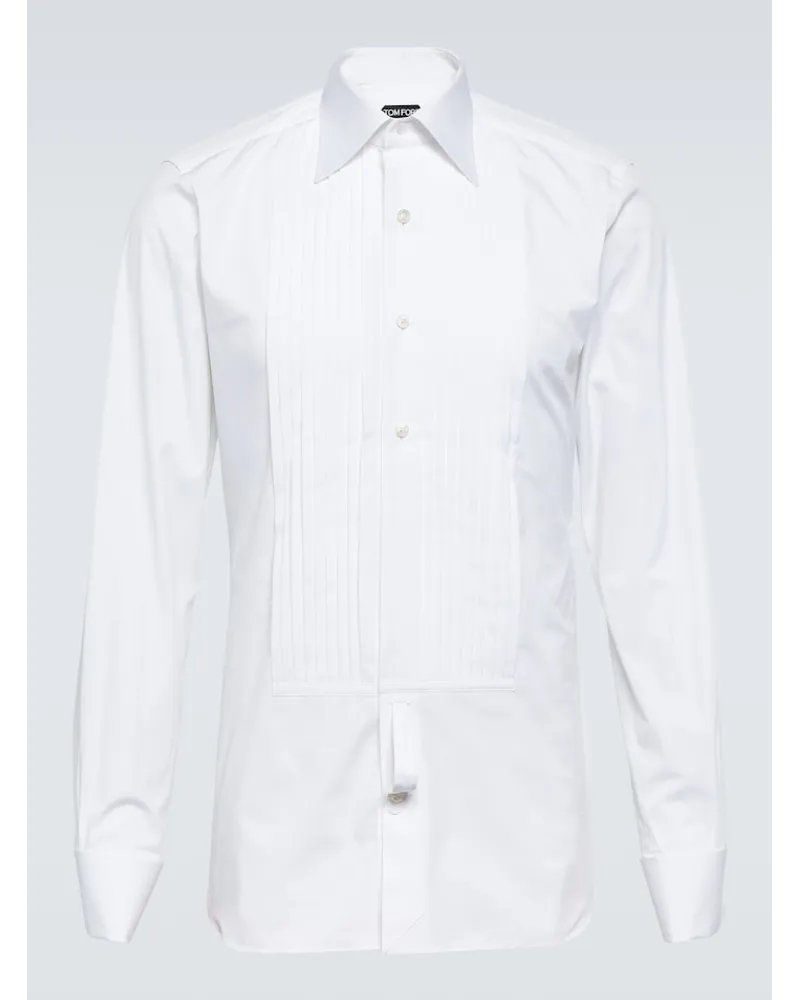 Tom Ford Camicia da smoking in voile di cotone Bianco