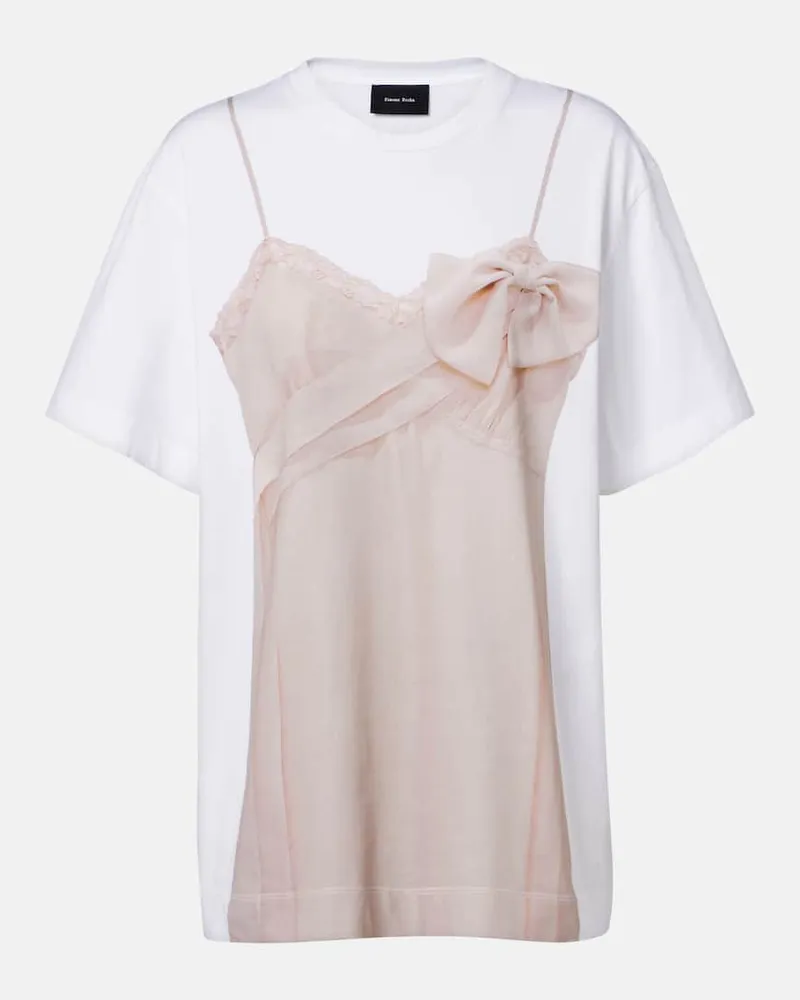 Simone Rocha T-shirt in jersey di cotone Bianco