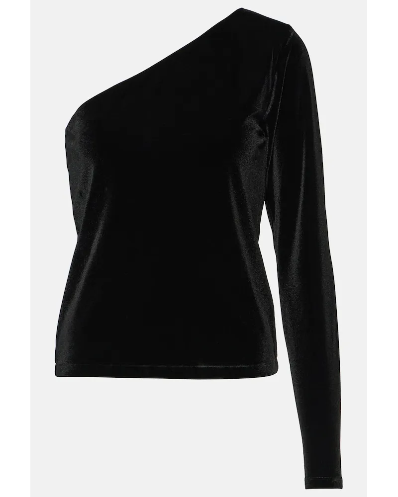 Ralph Lauren Top monospalla in velluto Nero