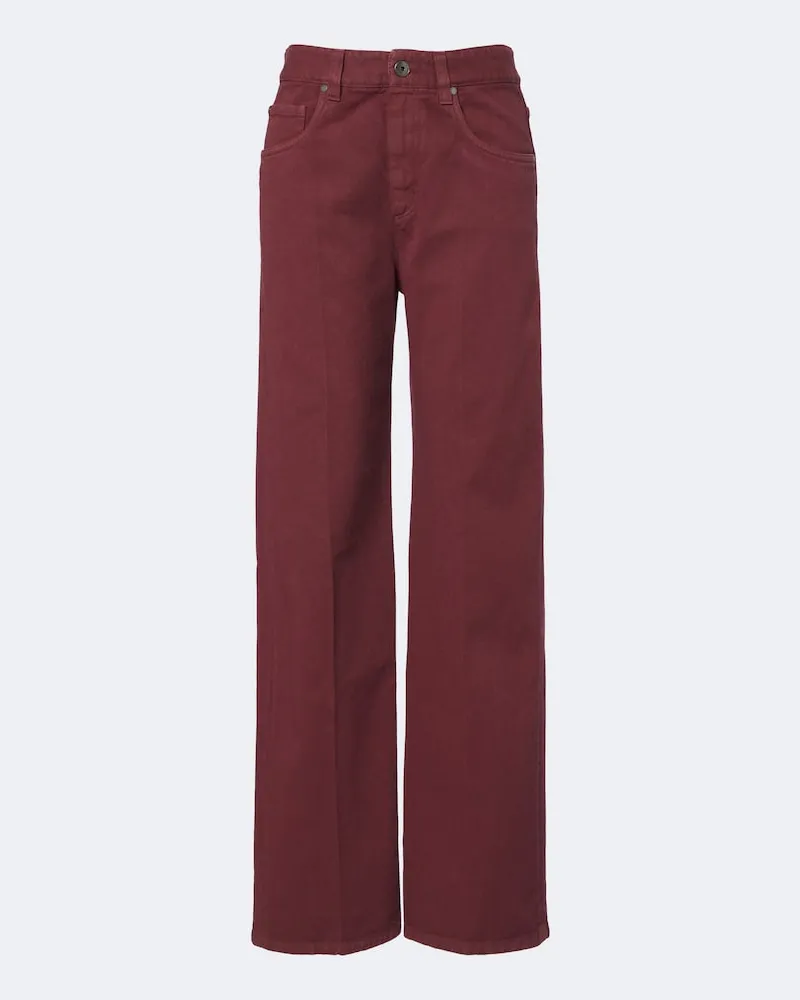 Brunello Cucinelli Jeans regular con monili Borgogna