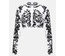 Alaïa Top cropped Calligraphy in jacquard