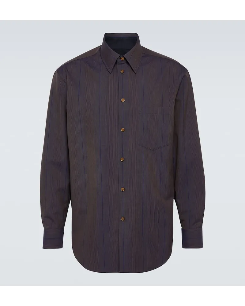 Burberry Camicia in lana a righe Viola
