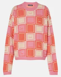 Acne Studios Pullover Face in jacquard di misto lana Multicolore