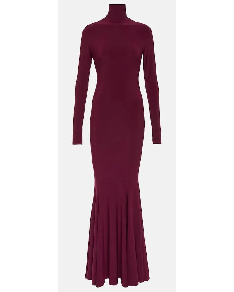Norma Kamali Abito lungo in jersey Viola