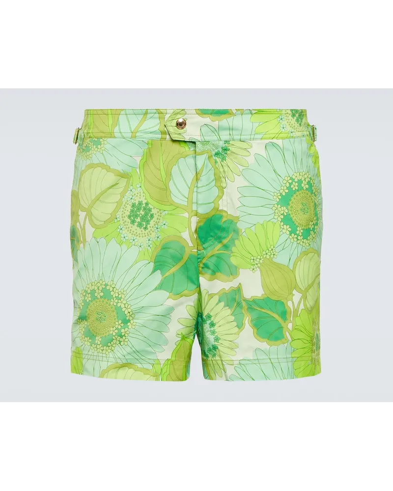 Tom Ford Costume da bagno con stampa Verde