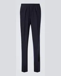 Loro Piana Pantaloni regular Jan in lana e cashmere Blu