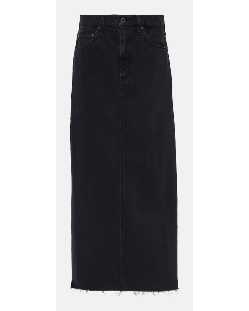 AGOLDE Gonna lunga di jeans Hilla Nero