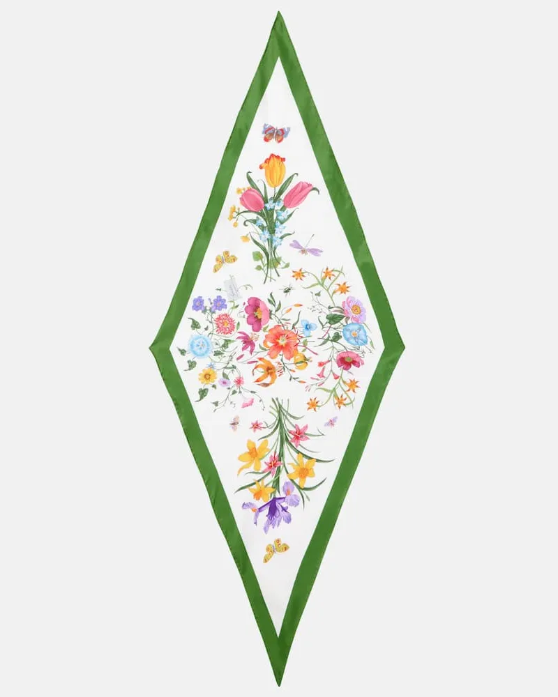 Gucci Sciarpa in twill di seta con stampa Multicolore