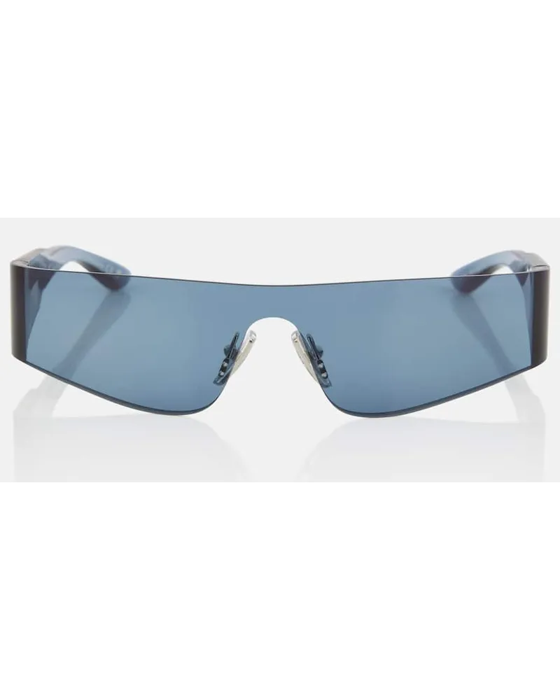 Balenciaga Occhiali da sole rettangolari Blu
