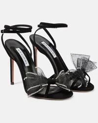 Aquazzura Sandali Reve in suede con fiocchi Nero