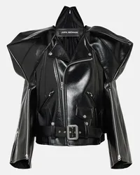 Junya Watanabe Giacca biker in similpelle Nero