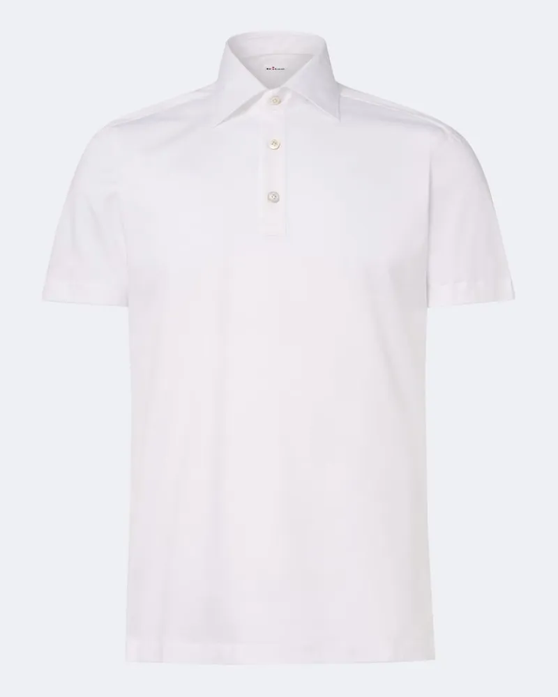 Kiton Polo in jersey di cotone Bianco