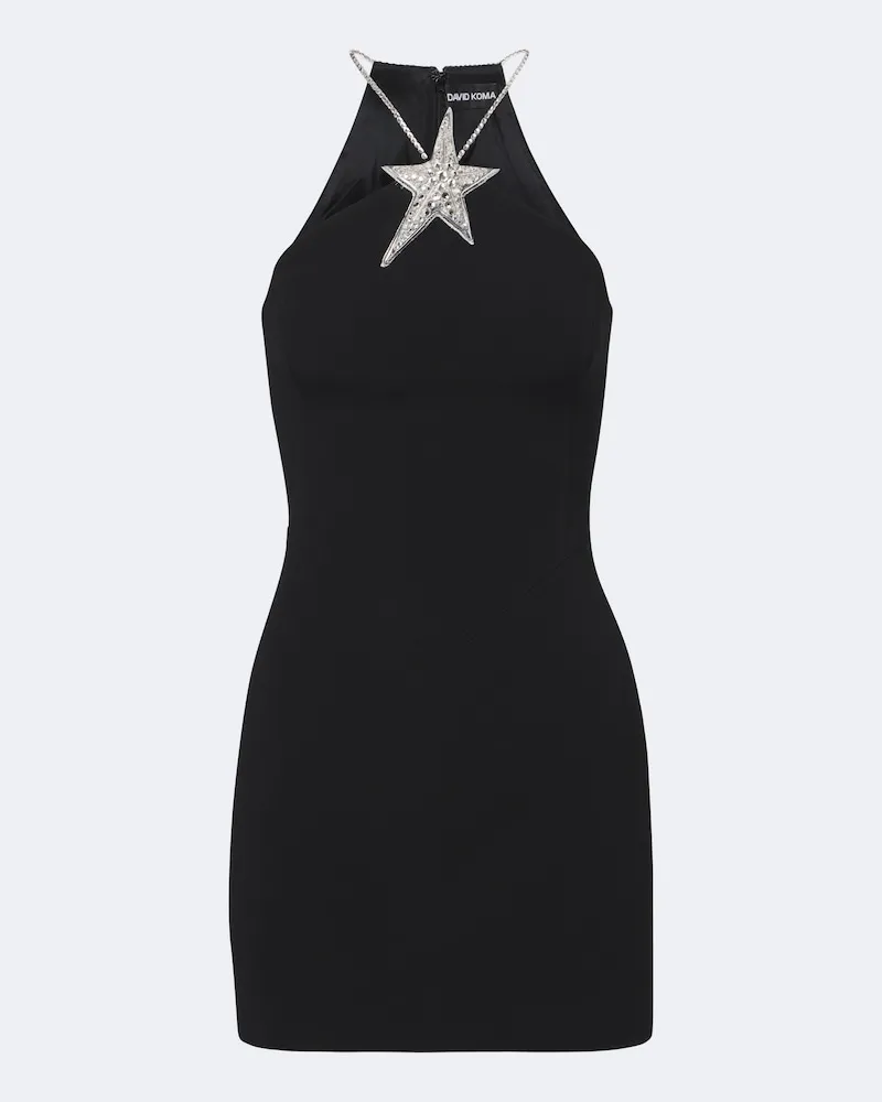 David Koma Abito corto con scollo all’americana Nero