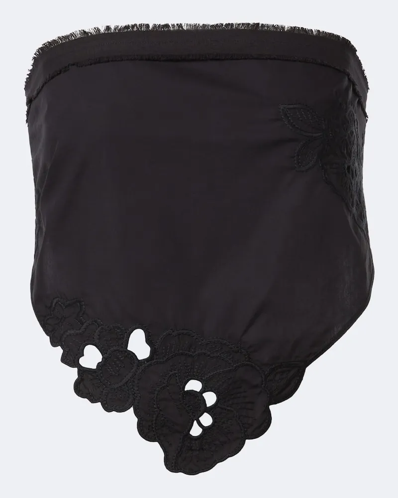 SIR Sciarpa Klara in cotone con ricamo Nero