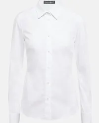 Dolce & Gabbana Camicia in popeline di cotone Bianco