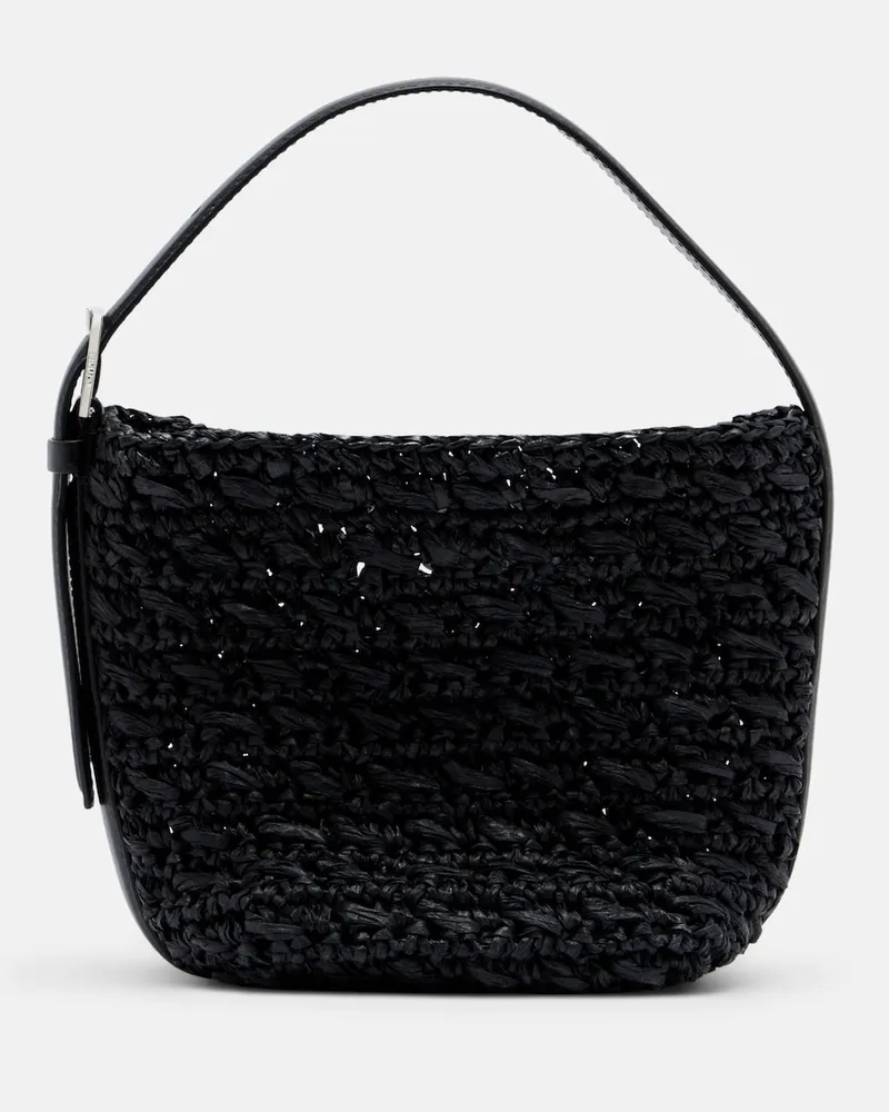 Totême Shopper Small in rafia con cintura Nero