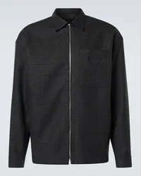 Prada Giacca blouson in lana vergine Grigio