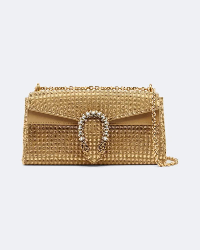 Gucci Borsa a spalla Dionysus Small in suede Oro