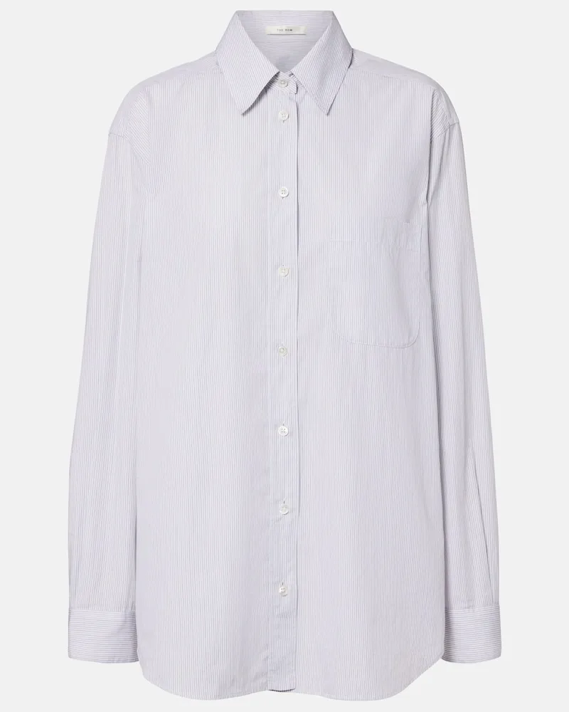 The Row Camicia Gavina in popeline di cotone a righe Bianco