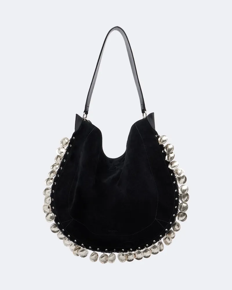 Isabel Marant Borsa a tracolla Oskan Soft Medium in suede Nero