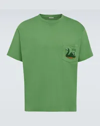 BODE T-shirt Swan in jersey di cotone Verde