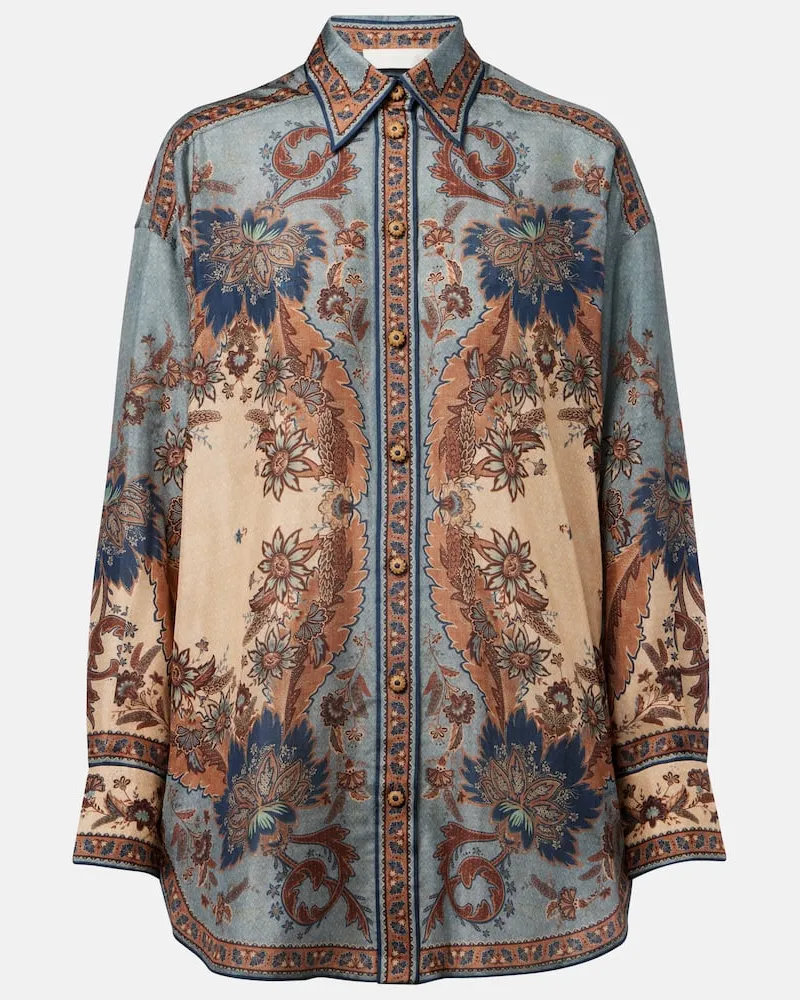 Zimmermann Camicia in seta con stampa paisley Multicolore