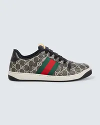 Gucci Sneakers Screener in canvas GG con pelle Nero