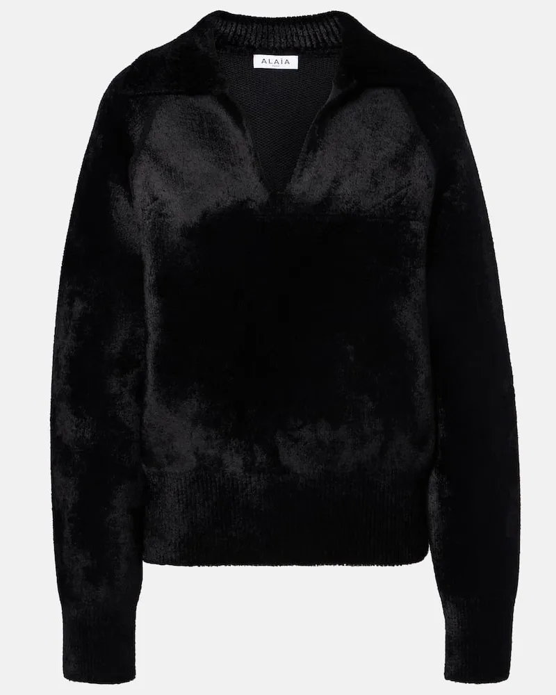 Alaïa AlaÃ¯a Pullover in misto lana Nero