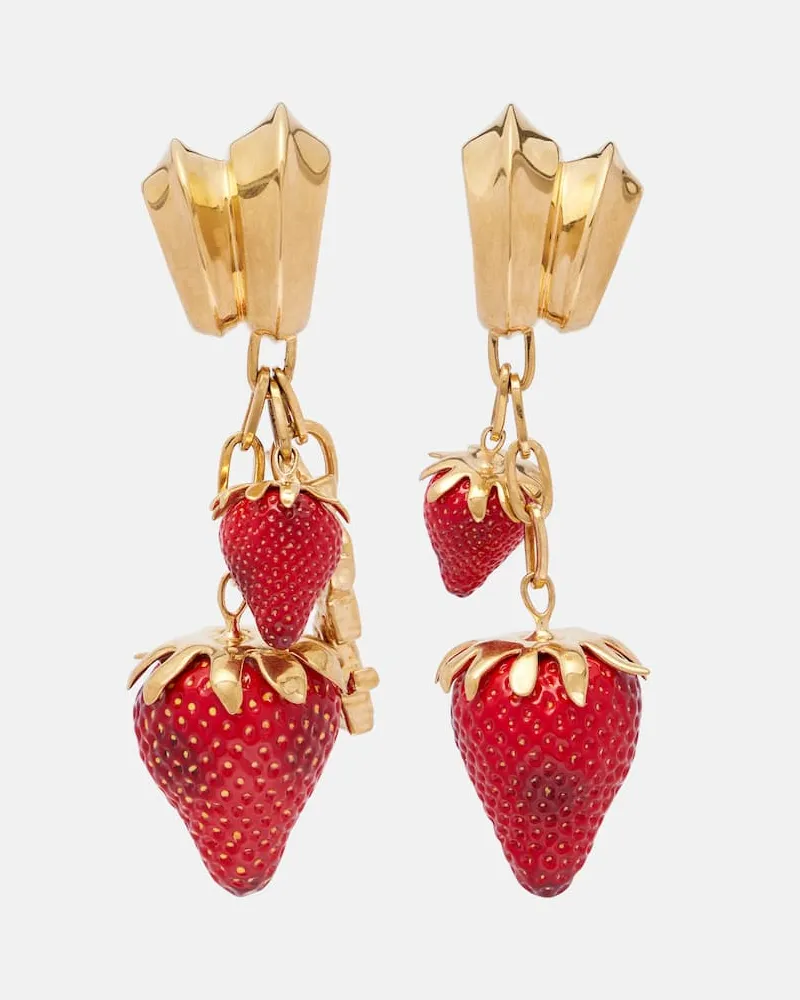 Saint Laurent Orecchini pendenti Cassandre Rosso