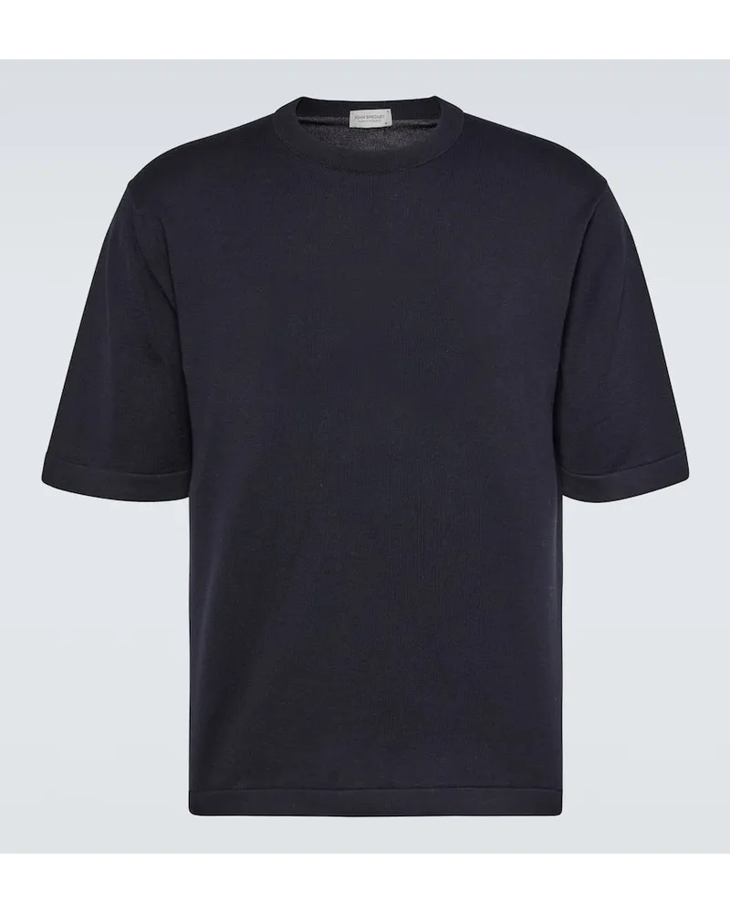 John Smedley T-shirt Tindall in jersey di cotone Blu
