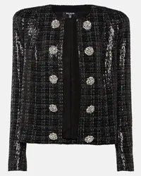 Balmain Giacca in tweed con paillettes Nero