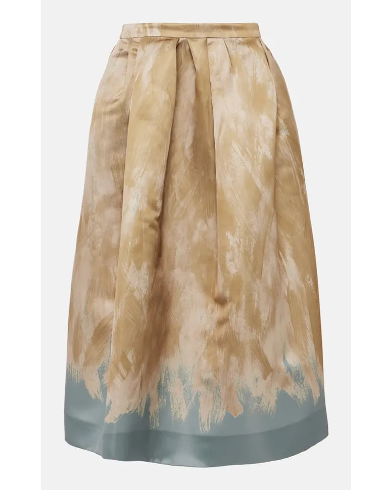 Dries van Noten Gonna midi a vita alta con stampa Multicolore