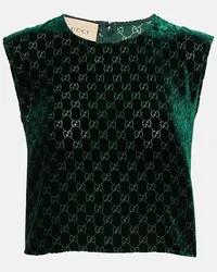 Gucci Top in velluto GG Verde