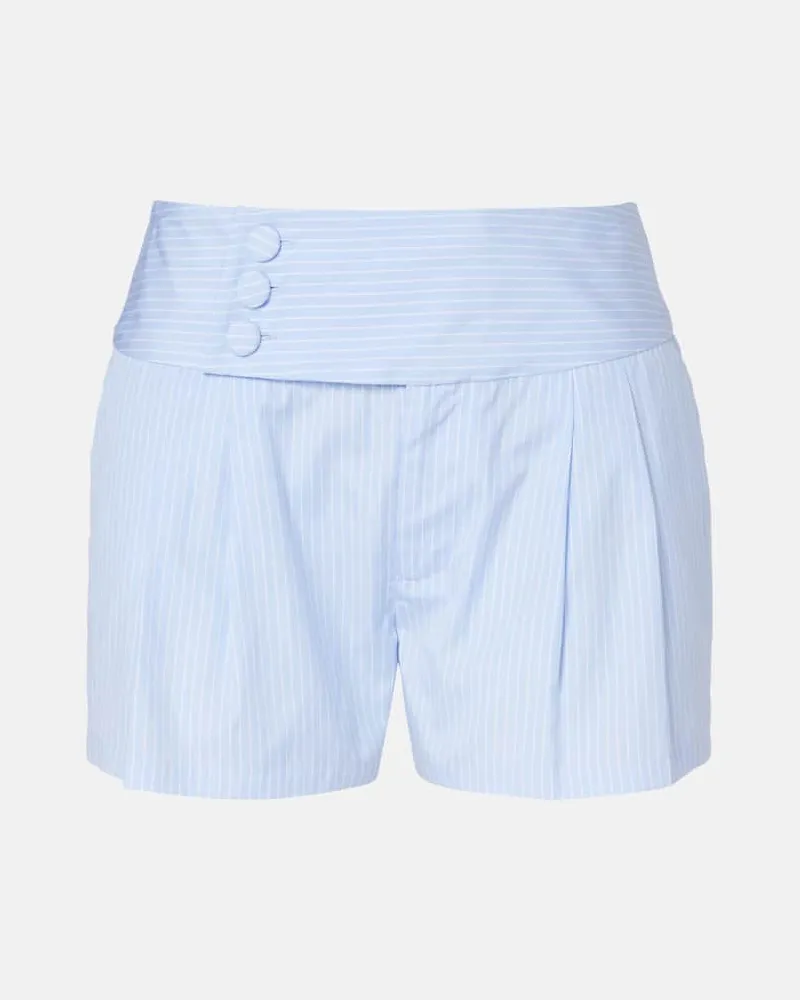 Frame Denim Shorts Harbour in popeline di cotone a righe Blu