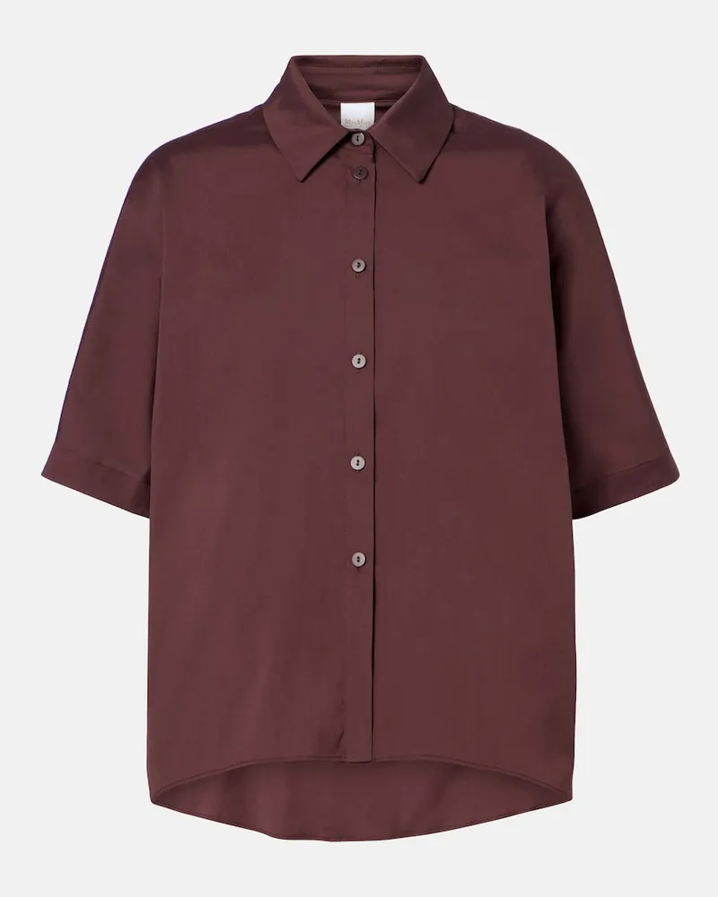 Max Mara Camicia Pittura in misto cotone Borgogna