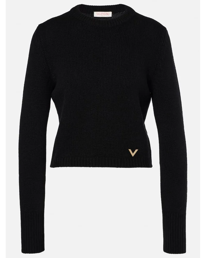 Valentino Garavani Pullover VGold in cashmere Nero