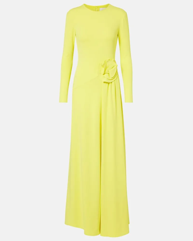Roland Mouret Abito lungo con applicazioni floreali Giallo