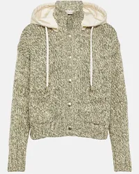 Moncler Cardigan cropped in misto cotone Verde