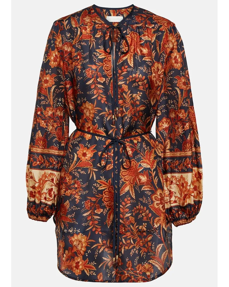 Zimmermann Blusa Junie in seta con stampa Multicolore